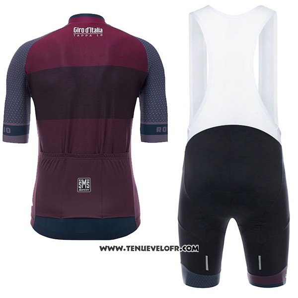 2017 Maillot Ciclismo Giro D'italie Coppi Fuchsia et Marron Manches Courtes et Cuissard